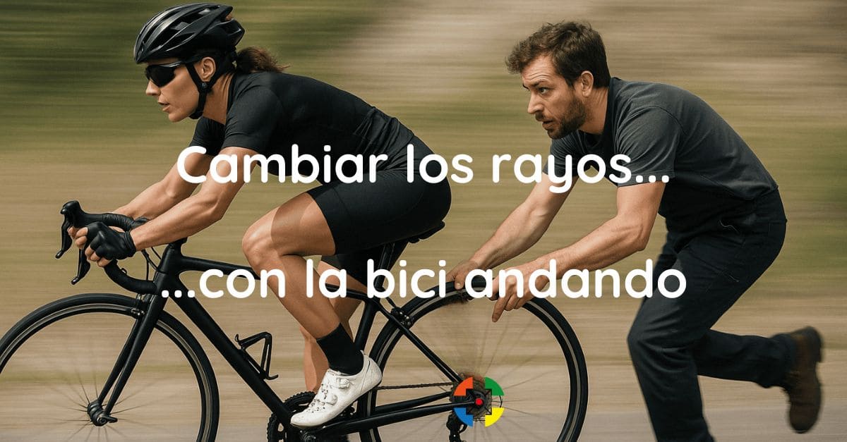 Cambiar los rayos con la bici andando